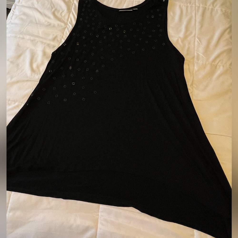 Women’s Avenue Black sleeveless Tunic with embellishment’s